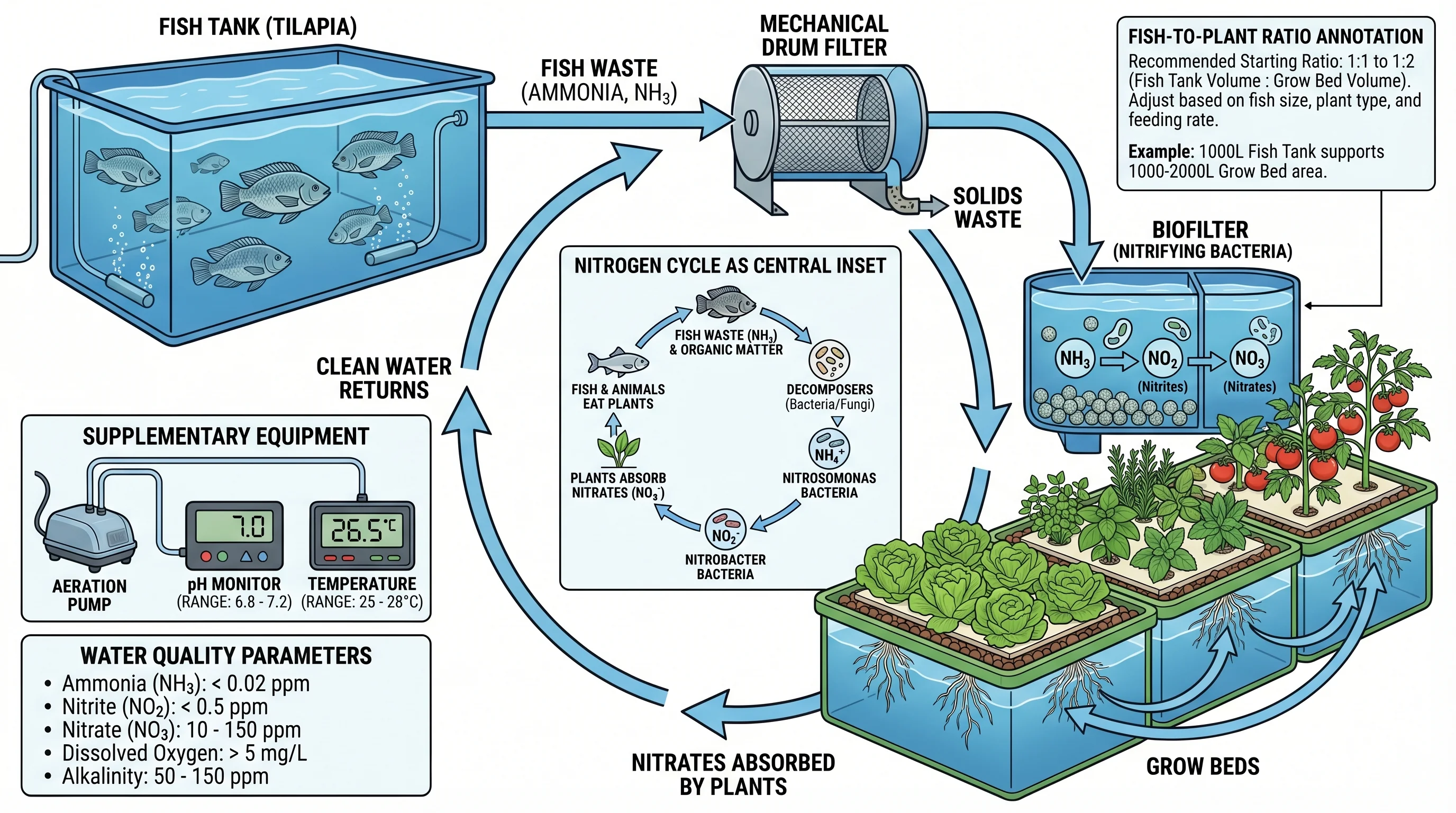 Sistema acquaponico a circuito chiuso