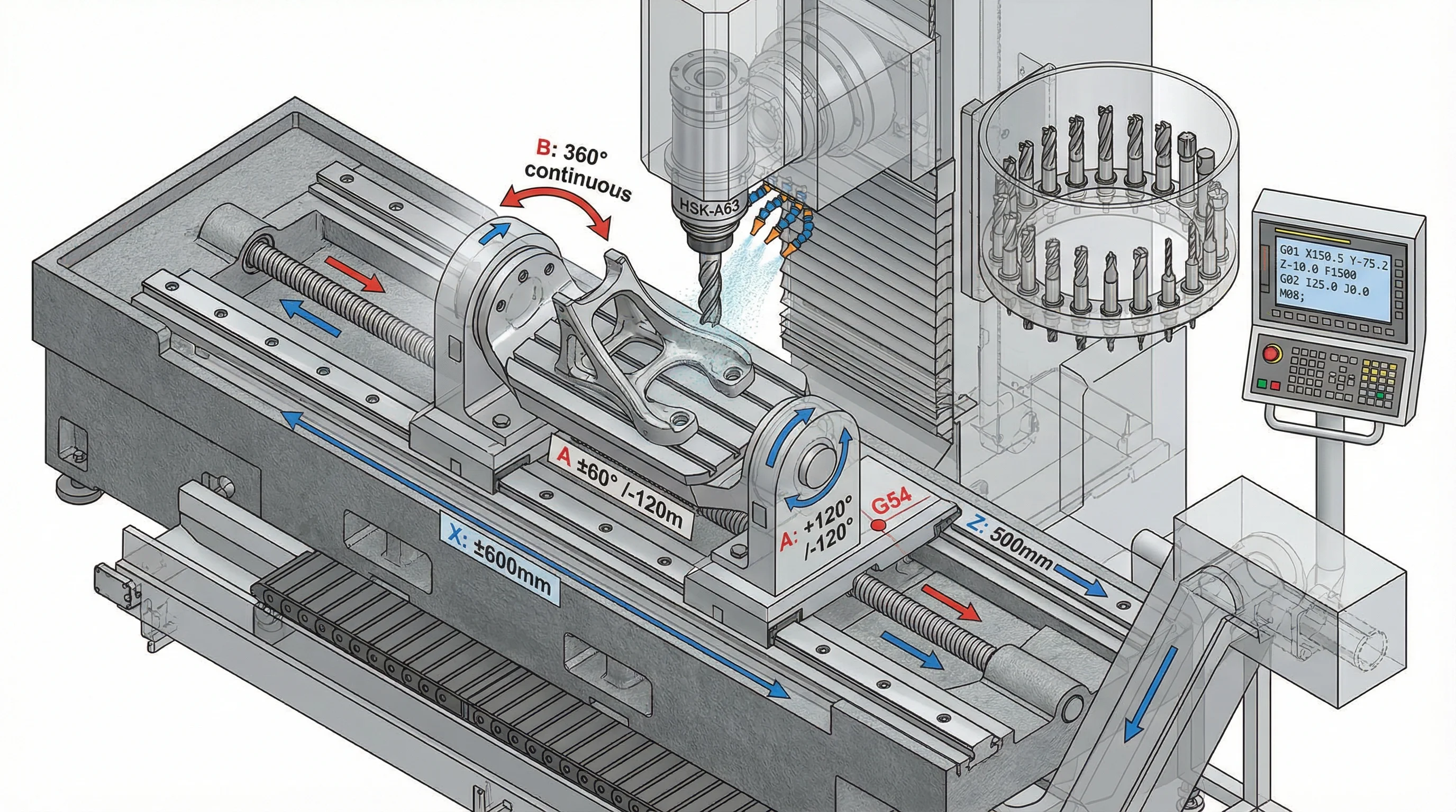 Fresatrice CNC a cinque assi