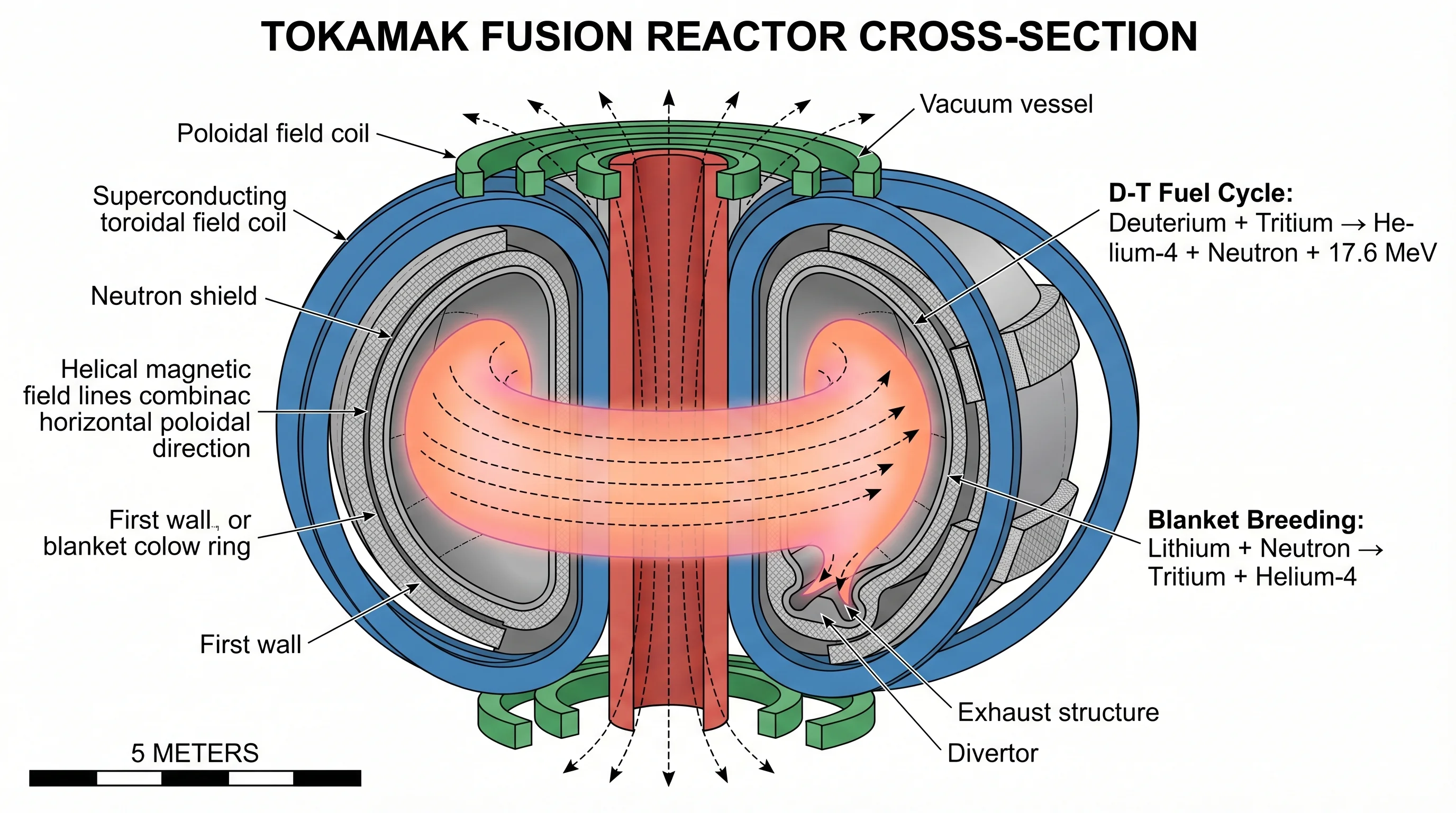 Nano Banana 2 — Tokamak Fusion Reactor Cross Section