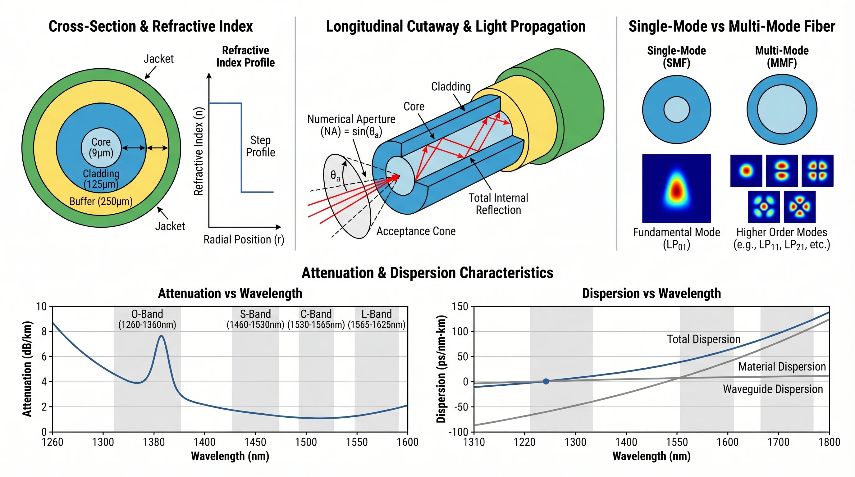 Nano Banana 2 — Optical Fiber Structure And Light Propagation