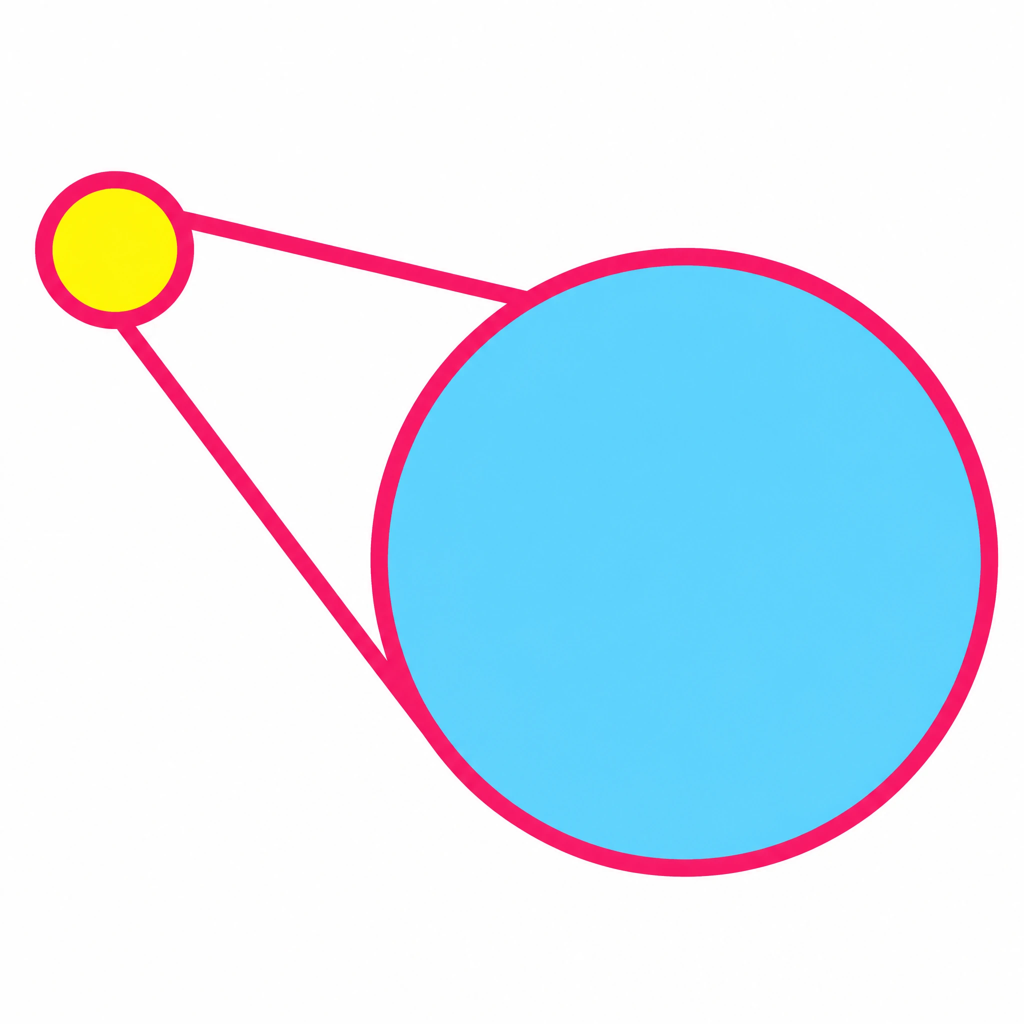 Simple flat clipart circle zoom callout with two circles and bold leader lines (Figure generated with SciFig)