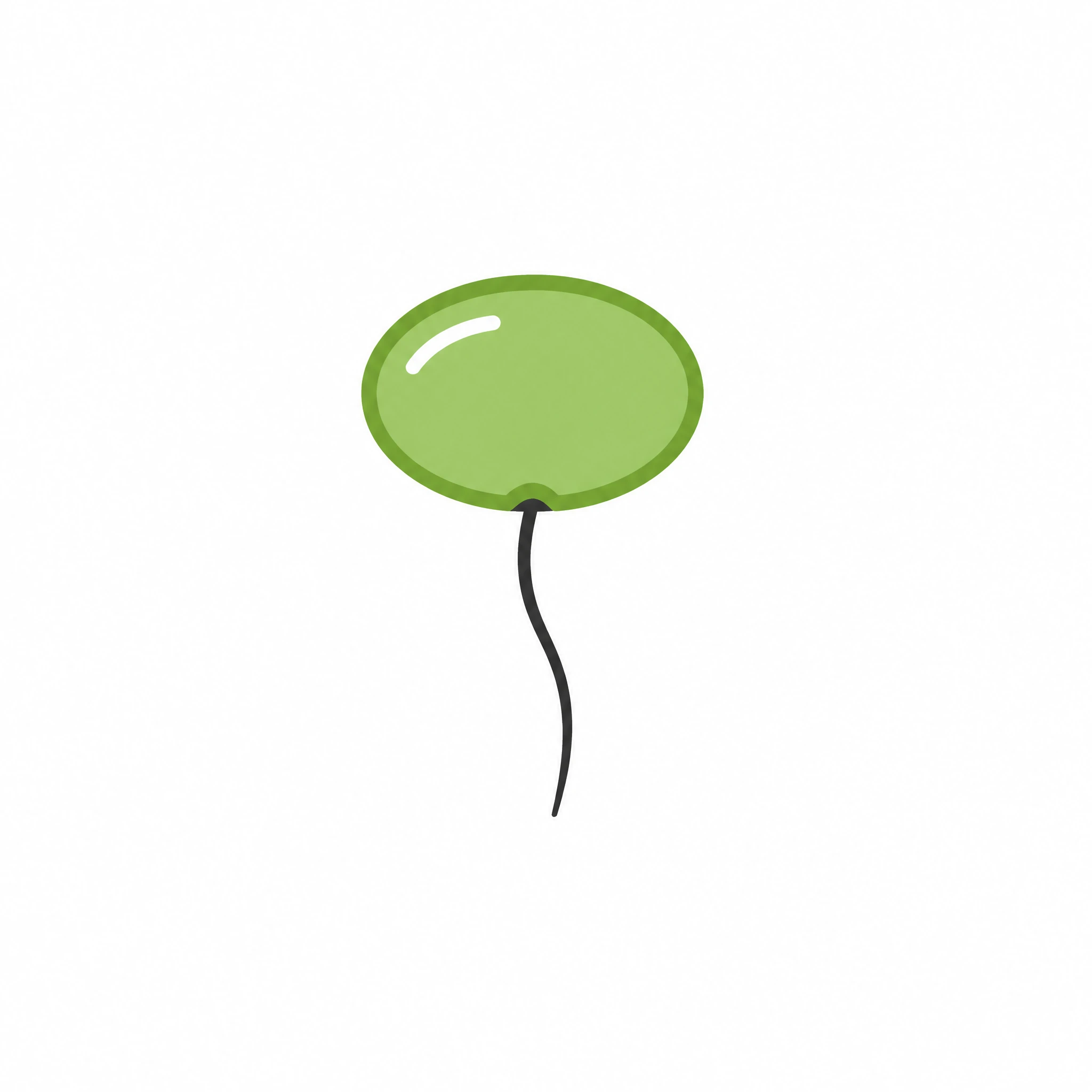 Minimal monochrome duckweed icon with a single oval frond and one root line (Figure generated with SciFig)