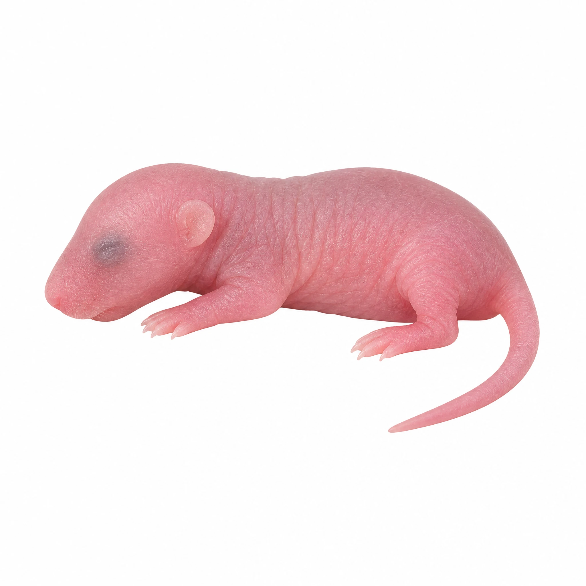 Clean hairless newborn mouse pup isolated on white for use as a PNG icon (Figure generated with SciFig)