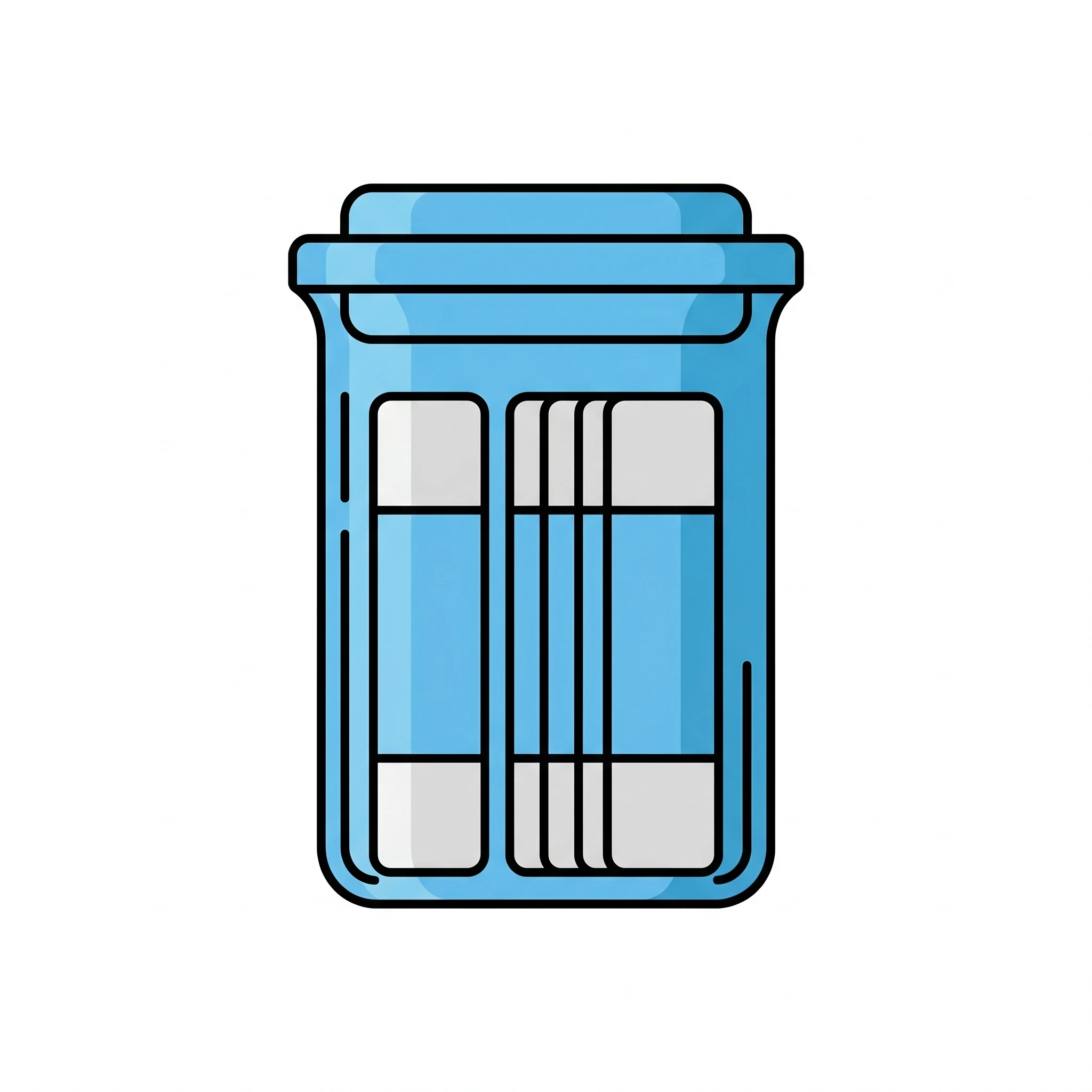 Icon of a Coplin jar filled with upright microscope slides (Figure generated with SciFig)