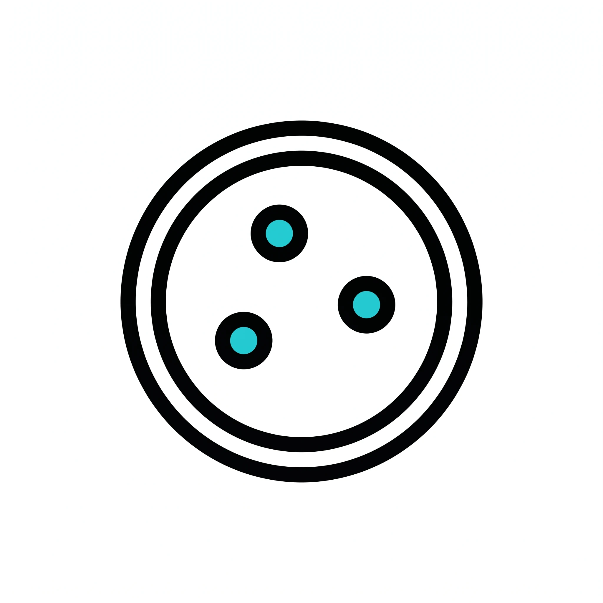 Minimal monochrome petri dish graphic icon with a single accent color (Figure generated with SciFig)