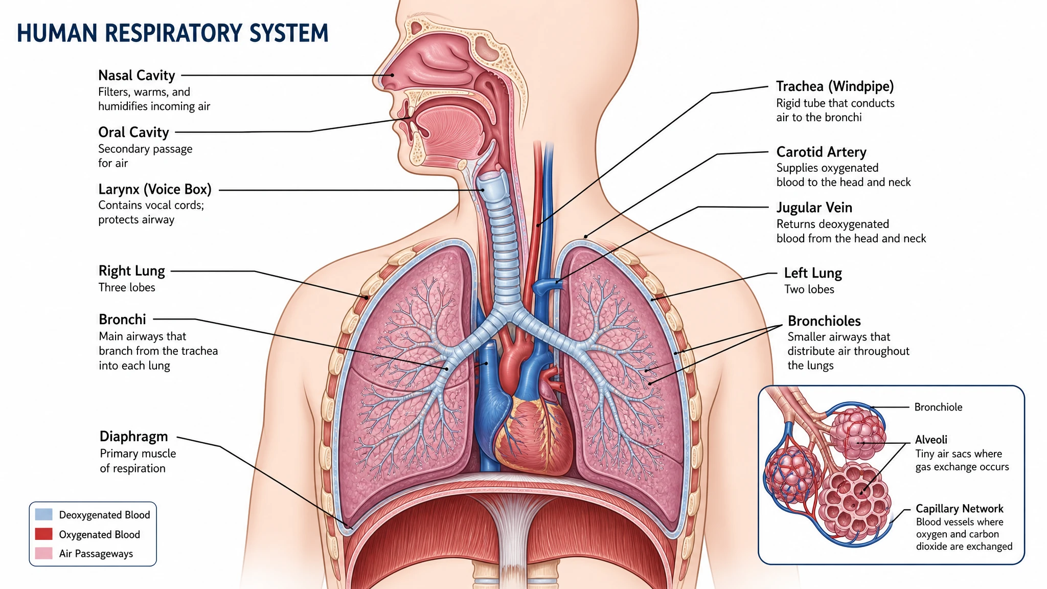 Labeled medical illustration showing a schematic organ-system cross-section with anatomical callout labels in clinical diagram style (Figure generated with SciFig)